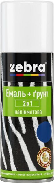 Аерозоль Емаль+Грунт 2в1 чорний №90 400мл «Zebra» Напівматовий