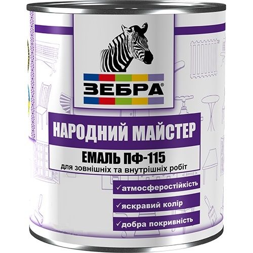 Емаль ПФ-115 ЗЕБРА коричнева №586 2,8 кг